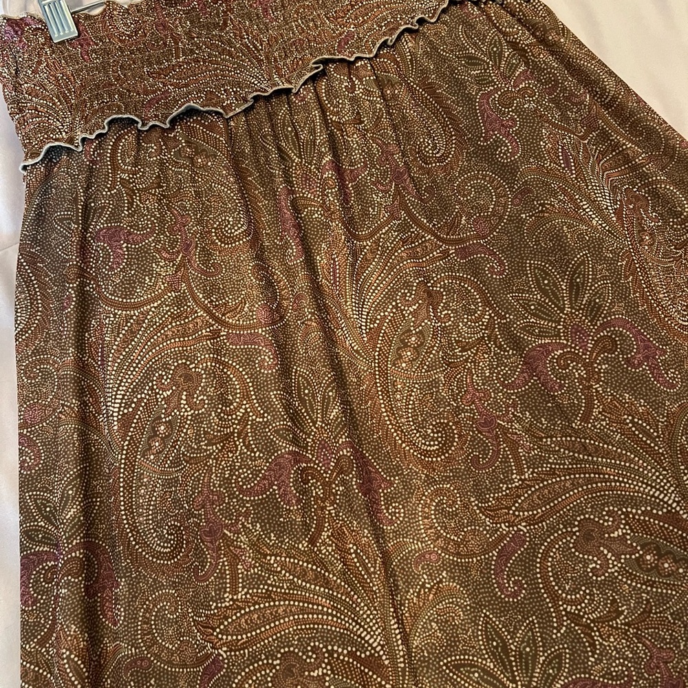 DR2 Paisley Maxi Skirt in Brown and Pink
